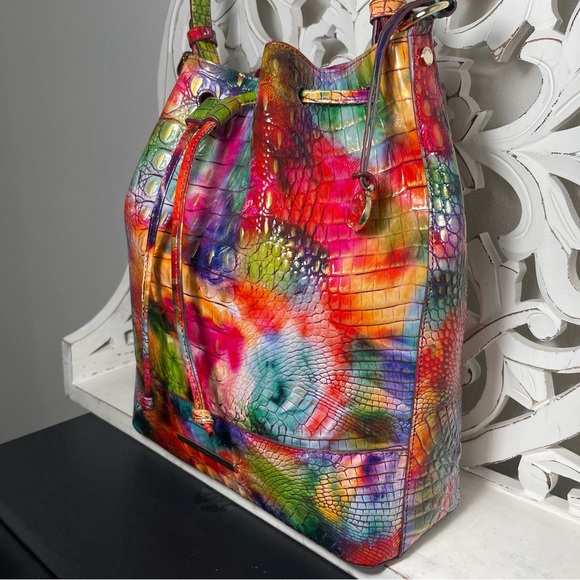 SOLD Brahmin Marlowe Bucket Bag Fallstruck Melbourne Leather - Picture 4 of 9